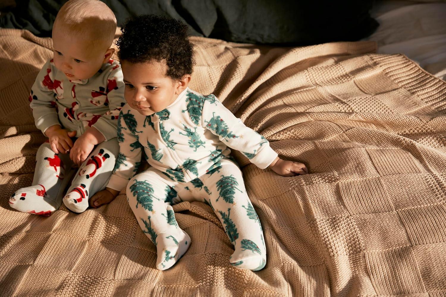 imageSimple Joys by Carters unisexbaby In 2pk Fleece Snp Santa TreesSanta Trees
