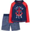 Simple Joys by Carter’s Baby-Boys Swimsuit Trunk and Rashguard Set(Navy Red Anchor/White Stripe)