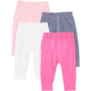 Simple Joys by Carter’s Baby Girls’ 4-Pack Pant(Navy Stripe/Pale Peach/Pink/White Dots)