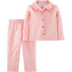 Simple Joys by Carter’s girls 2-piece Coat Style Pajama Set(Pink White Dots)