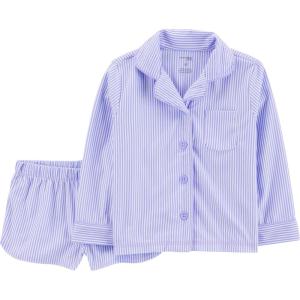 Simple Joys by Carter’s girls 2-piece Coat Style Pajama Set(Purple)