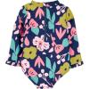 Simple Joys by Carter’s Baby Girls’ Long Sleeve Zipper One Piece Swimsuit(Floral)