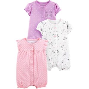 Simple Joys by Carter’s baby-boys 3-pack Snap-up Rompers(Light Pink/Lilac Dots/White Unicorn)
