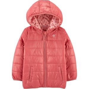 Simple Joys by Carter’s Girls’ Baby and Toddler Girls’ Puffer Jacket(Pink Hearts)