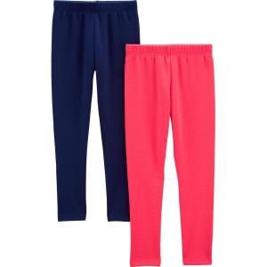 Simple Joys by Carter’s Girls’ 2-Pack Lightweight Fleece-Lined Leggings(Pink/Navy)