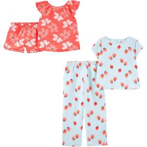 Simple Joys by Carter’s Girls’ 4-piece Polyester Pajama Set(Berry/Floral)