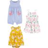 Simple Joys by Carter’s baby-girls 3-pack Romper, Sunsuit and Dress(Animals/Flowers/Flamingos)