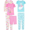 Simple Joys by Carter’s girls 6-piece Snug Fit Cotton Pajama Set(Blue Bunny/Pink Dots/White Forest Animals)